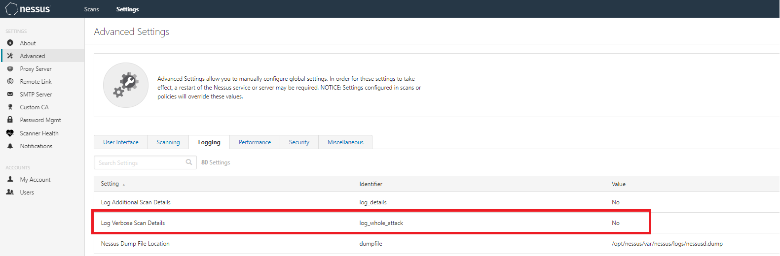 How To Enable Verbose Logging In Nessus