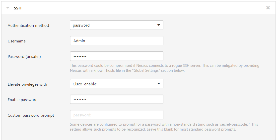 Scanning Checkpoint devices with credentials